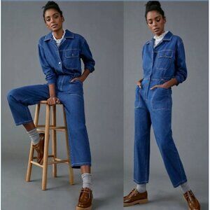 Anthropologie Mare Mare Jumpsuit Denim Chambray M Utility Coverall AYA Soft